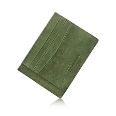【迅速発送】[Kawaoto] カードケース 薄型 メンズ 本革 プエブロレザー カード入れ スリム コンパクト 薄い 革 厚さ（0.4cm） 8枚収納 日本製 札も収納可能 (緑青色)