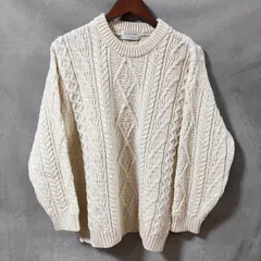 OLD DERBY オールドダービー イギリス製 ウール ケーブルニット フィッシャーマン セーター size.不明 (L程度) アイボリー Made in UK