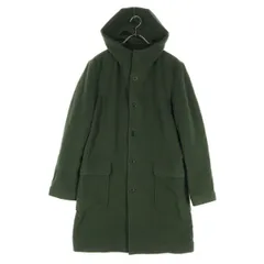 INED HOMME イネドオム 日本製 長袖 ロングコート F グリーン フーディー メンズ 古着
