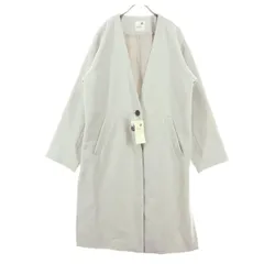 未使用 earth music&ecology アースミュージックアンドエコロジー ノーカラーコート L グレー レディース 古着