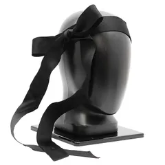 SALE【極美品】CHANEL シャネル ヘアバンド リボンタイ ボウ COCOマーク チャーム ヘアアクセサリー 小物 箱付属 レディース サイズ M ブラック 黒 フランス製