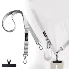 [ZXZone] スマホショルダー 斜めがけ首掛け肩掛け 携帯ストラップスマホストラップ 長い 160cm 幅 2cm 長さ調節可能 ストラップ 1本+タグパッチ1枚入り ストラップ ショルダーストラップ ロング ネックストラップ スマホ用 パスケース 肩 1