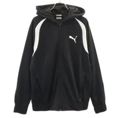 美品 PUMA プーマ 長袖 ジャージ ジップパーカー S ブラック 裏トリコット メンズ 古着