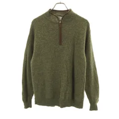 CHAPS RALPH LAUREN チャップスラルフローレン 長袖 ハーフジップ セーター L カーキ ニット プルオーバー メンズ 古着