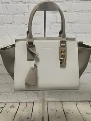 極美品 サマンサタバサ 2WAYバッグ ハンドバッグ ショルダーバッグ レザー 2トーン ベージュ　グレージュ