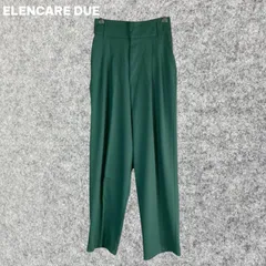 ELENCARE DUE グリーン ワイドパンツ プリーツ入り Fサイズ