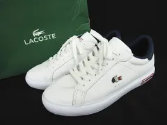 LACOSTE ラコステ レザー スニーカー 白 トリコロール UK4 EUR37 約23.5cm相当 POWERCOURT TRI 22 1 SFA 43SFA0030 LF0001-1109-4