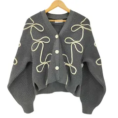 アダムエロペ Adam et Rope 24AW サステナブル・洗える ラインニット カーディガン レディース FREE 