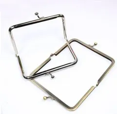 がま口 口金 幅12.5cm 2個セット  ハンドメイド  布 革 ポーチ 和洋材料　手芸 金属 パーツ  資材 手作り 材料 素材 作製 財布 大きめ バッグ 角形 裁縫 専門 送料無料　ポーチ　DIY