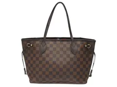 極美品 LOUIS VUITTON ルイヴィトン ネヴァーフルPM トートバッグ N51109 ダミエキャンバス ブラウン ゴールド金具 中古 4b007141