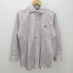 D■チャップス /CHAPS ストライプ柄 長袖シャツ【L】赤/MENS/98【中古】■