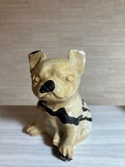 犬の石製置物 クリーム色と黒の斑点 約10cm 大幅値下げ - メルカリ