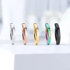 1個　へそピアス バナナ バーベル  14G (1.6mm) シンプル　プレーン　デザイン 14ゲージ(1.6ミリ) サージカルステンレス ボディピアス　ネイプ