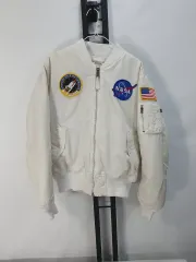 アルファ インダストリーズ MA-1ジャケット アポロ NASA ジャケット 白 M