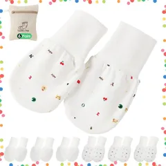 【在庫セール】6点セット 出産祝い 通気性 ベビープレゼント 男の子 女の子 可愛い 6-15月 赤ちゃん用 新生児 掻きむしり防止 おててを優しく包む ミトン かきむしり防止 ベビー手袋 手袋 ひっかき防止 ベビー用