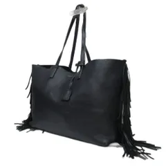 サンローラン パリ SAINT LAURENT PARIS Sack Shopping Fringe Tote Bag サックショッピング フリンジ レザー トートバッグ 410666 黒 ブラックのサムネイル