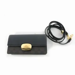 コーチ COACH ショルダーバッグ エライザ シグネチャー PVC レザー スモール フラップ クロスボディー  ブラウン ブラック CP044