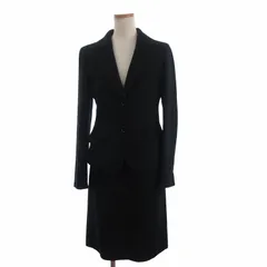バーバリー ロンドン BURBERRY LONDON 美品 スーツ セットアップ テーラードジャケット スカート 膝丈 ウール混 FC383-949-09 黒 ブラック 38 36のサムネイル