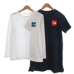 ザノースフェイス THE NORTH FACE 2点 セット Tシャツ ワンピース ロンT 半袖 長袖 紺 ネイビー 白 ホワイト系 140 150 キッズ