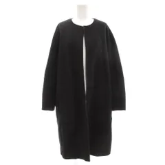 デザインワークス DESIGNWORKS ノーカラーコート 38 ウール ロング丈 黒 ブラック /AE