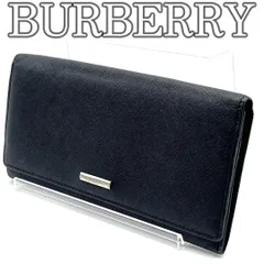 バーバリー BURBERRY ノバチェック内装 長財布 ブラック PVC レザー調 Y2K Nova Check Interior Long Wallet Black PVC