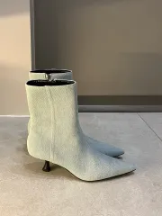 新品) ZARA ザラ デニムアンクルブーツ (37)