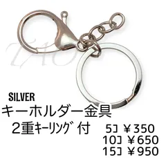 【5個】キーホルダー金具 完成品 2重平型キーリング付 シルバー 合金製 鉄製 ナスカン フック付き キーホルダーパーツ ハンドメイド資材 ［K-3-4］