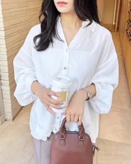 INGNI イング バックレースアップ いろいろボタン 裾タックシャツ 長袖ブラウス 無地