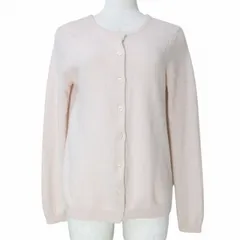 ユニクロ UNIQLO カシミヤカーディガン ニット 長袖 258-073800 厚手 クルーネック M ピンク X