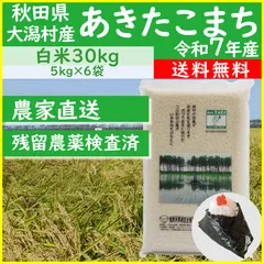令和7年産  秋田県産 あきたこまち 30kg白米のサムネイル