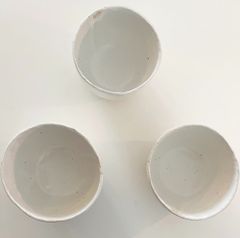 【新品未使用】　亀田大介　白磁高台飯椀　茶碗　小鉢　2個セット　作家もの　李朝 新品未使用】 亀田大介 白磁高台飯椀 茶碗 小鉢 2個セット 作家もの 李