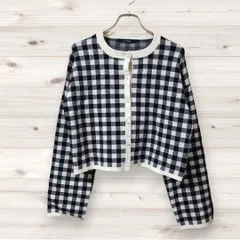 F0230 ダブルクローゼット Wcloset カジュアルジャケット アウターチェック 総柄 ノーカラー