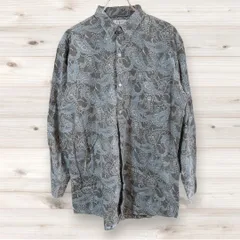 F0233 P/A/Z 長袖シャツ グレー 総柄 柄もの レギュラーカラー