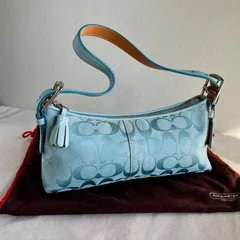 Coach y2k Vintage Hamptons Azure Blue East West Demi Baguette Bag