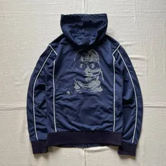 archive　55DSL　DIESEL　ディーゼル　両面プリント　胸元ワンポイントロゴ　覆面　ゴーグル　月光仮面　アートグラフィック　指穴　サムホール　袖ライン　忍者型フード　ジップアップパーカー　ジャージ　S　ninja hood zip up parka