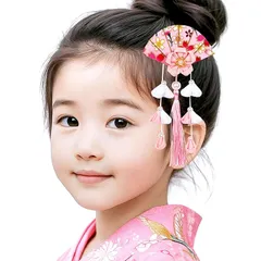 【新品】 [OTAKUMARKET] 髪飾り 七五三 三歳 七歳 袴 和風 着物 和装 卒業式 つまみ細工 浴衣 花 成人式 振袖 キッズ 子供 こども 女の子 和装小物 結婚式 子供用髪飾り 和風アクセサリー (ピンク) 1