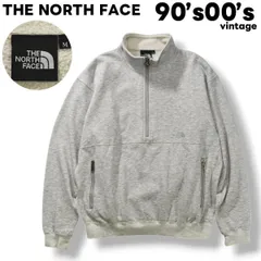 90s00sヴィンテージ ノースフェイス THE NORTH FACE 裏起毛 ハーフジップ スウェット トレーナー ブルゾン M ヘザーグレー メンズ