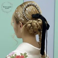 チェーン髪飾り　シルバーチェーン　成人式髪飾り　髪飾り　成人式ヘアアクセサリー　 成人式 卒業式 七五三 結婚式　袴髪飾り　袴