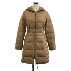 インタープラネットウィング INTERPLANET WINGS コート ダウン ロング ジップアップ フード 無地 ベルト 長袖 002 ベージュ 茶 ブラウン