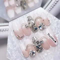 ネイルチップ ネイルパーツ マグネットネイル ちゅるんネイル オタクネイル 推し活 推しネイル ハートネイル キラキラネイル ギャルネイル ロングネイル スナ系 フレンチガーリー ワンホンネイル 韓国ネイル ベイビーブーマー グラデーションネイル グラデ