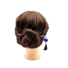 【新品】 EZ PEACH 髪飾り 一本差し 簪 シンプル かんざし レディース 飴玉 一本挿し 成人式 七五三 振袖 和服 和装 着物 浴衣 留袖 花火大会 和装小物 お正月に ヘアアクセサリー 結婚式 卒業式 (揺れる/瑠璃紺) 1