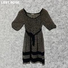LEST ROSE 黒とピンクの花柄ワンピース キャミソール付き Mサイズ