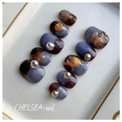 ツートンニュアンスネイル(ブルー)