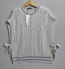 新品) XL) Heather ヘザー 日本 ベージュ ケーブル編み ニット ベスト