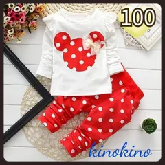 100 パジャマ　上下セット　セットアップ　赤　クリスマスカラー