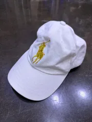 ポロラルフローレン ビックポニー GOLD 刺繍 白 ベースボールキャップ