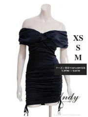 ネイビー [ON2999]【ANDY/アンディ】ストレッチ/ サテン/ オフショル/ タイト/ キャバドレス/  DEA by ROBEdeFLEURS Glossy/ ディアバイローブドフルールグロッシー/ AngelR/ エンジェルアール