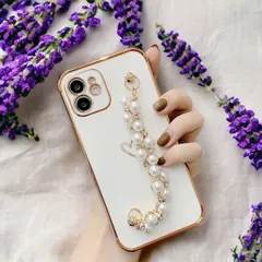 iPhone13Pro ケース インスタ映え スマホケース  チェーン付きケース パール あいふぉんけーす 可愛い iPhoneケース スマホカバー パールチェーン 韓国 アイフォンケース ハート iPhoneカバー 