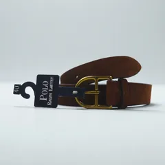 Polo Ralph Lauren イタリアンレザー ベルト ブラウン レザー ゴールド バックル 405188056-213 未使用品