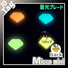ちょー小さい　迷子札　蓄光バージョン　ネームタグ　チャーム　アクリル　ダイア　両面彫刻　小型　軽量　オーダーメイド　全4色　名入れ無料